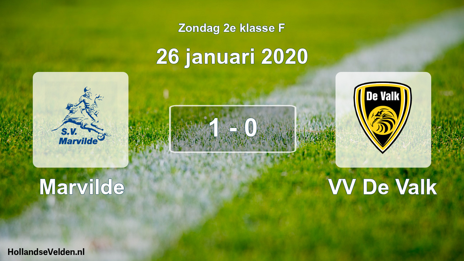 Total number of matches played: Marvilde - VV De Valk 1 - 0 (26 January 2020)