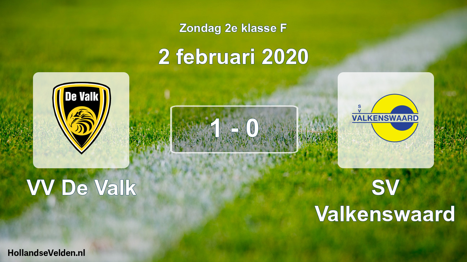 Total number of matches played: VV De Valk - SV Valkenswaard 1 - 0 (2 February 2020)