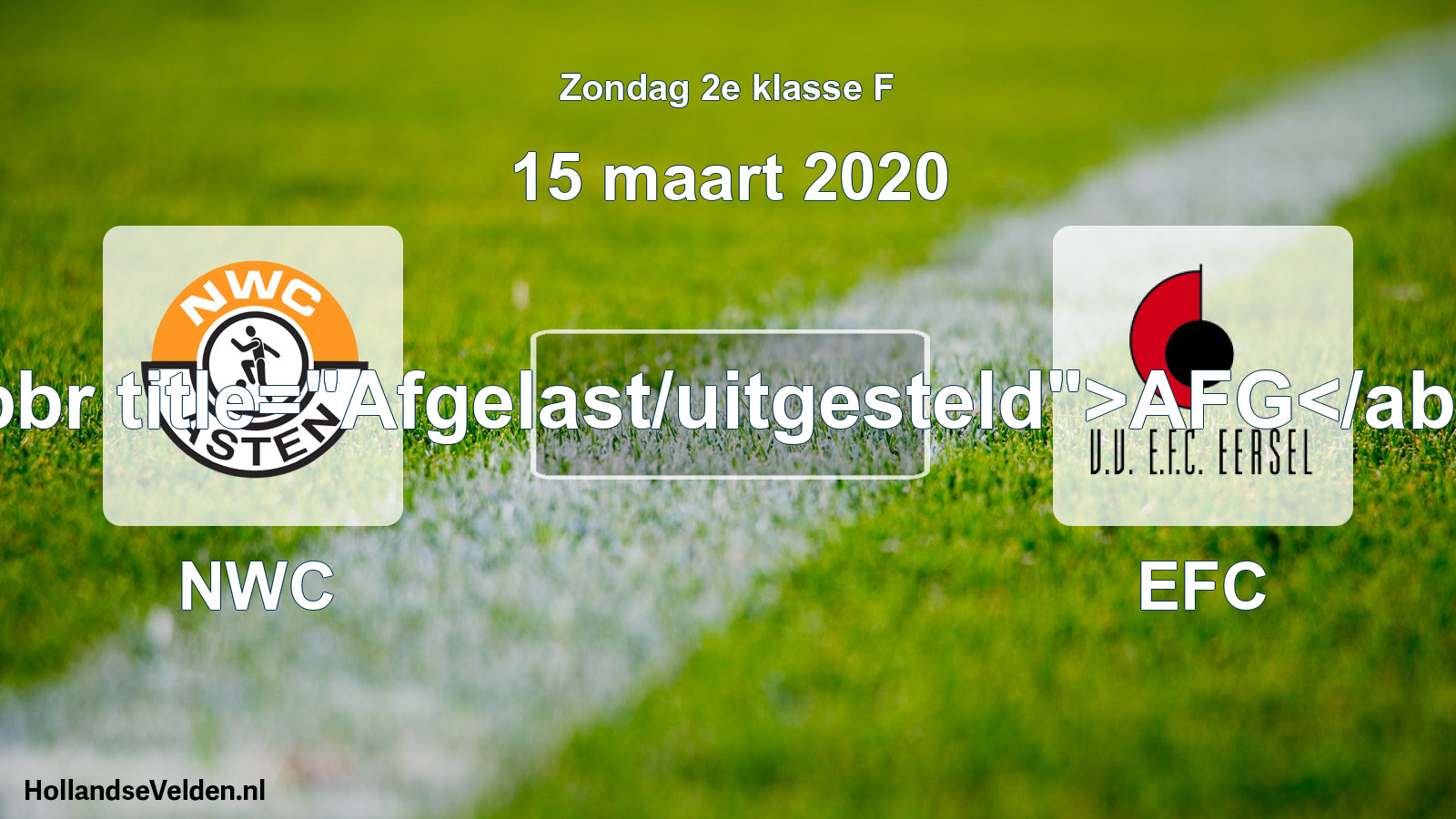 Scheduled Match: NWC - EFC (15 March 2020)