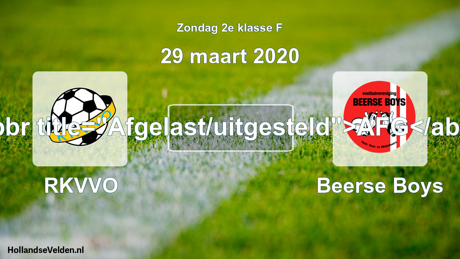 Scheduled Match: RKVVO - Beerse Boys (29 March 2020)