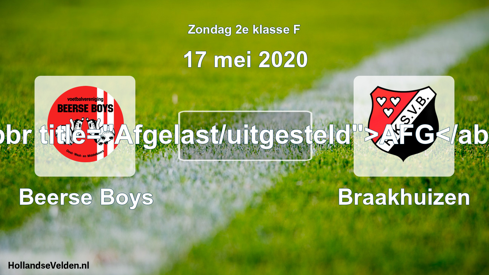 Scheduled Match: Beerse Boys - Braakhuizen (17 May 2020)