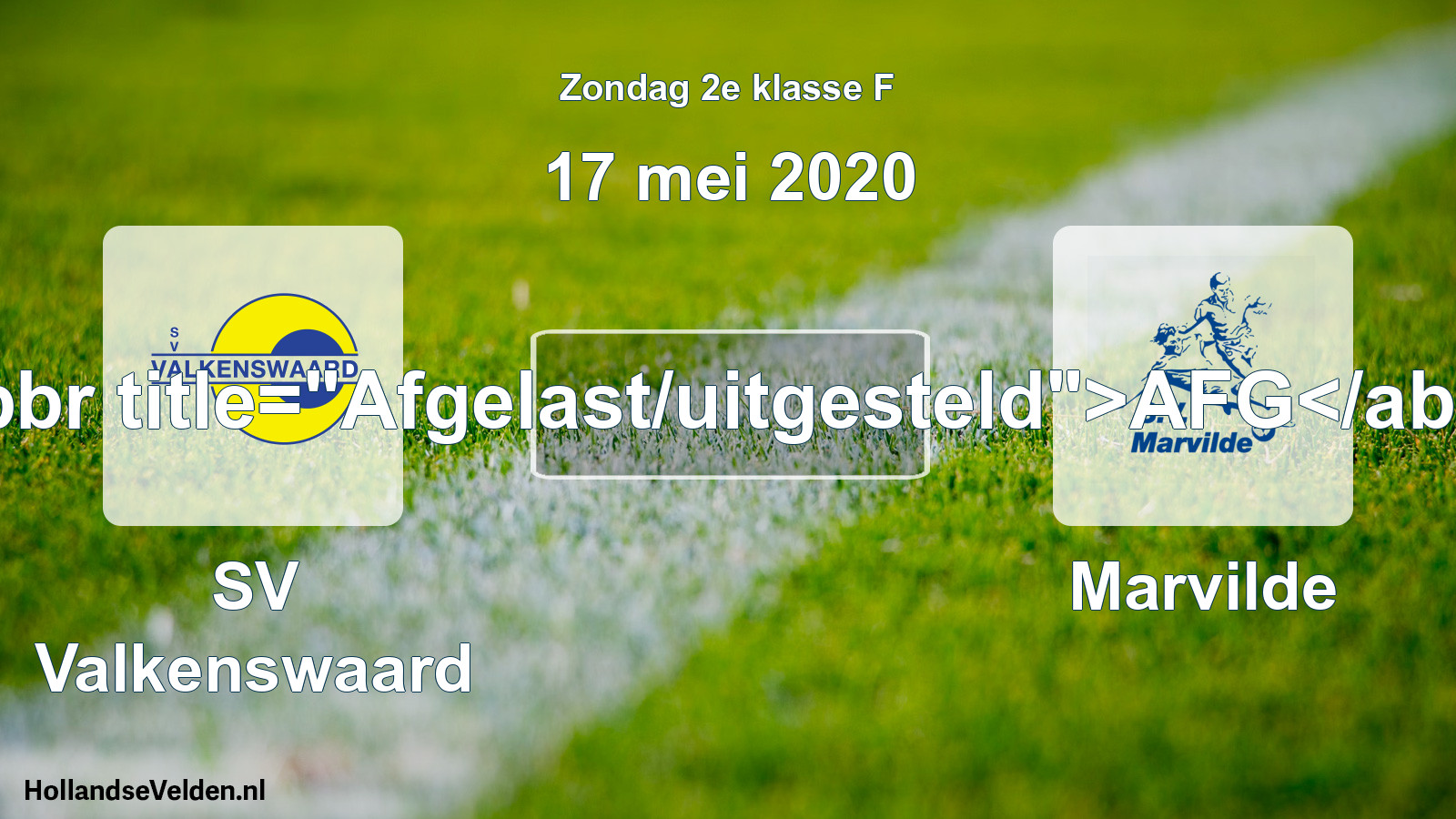 Scheduled Match: SV Valkenswaard - Marvilde (17 May 2020)