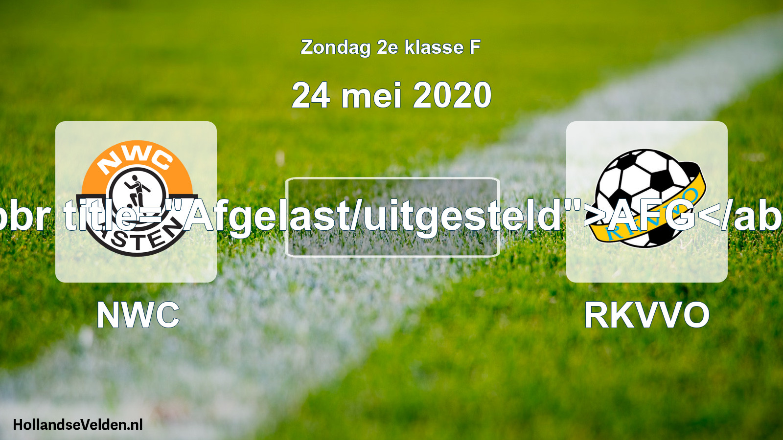 Scheduled Match: NWC - RKVVO (24 May 2020)