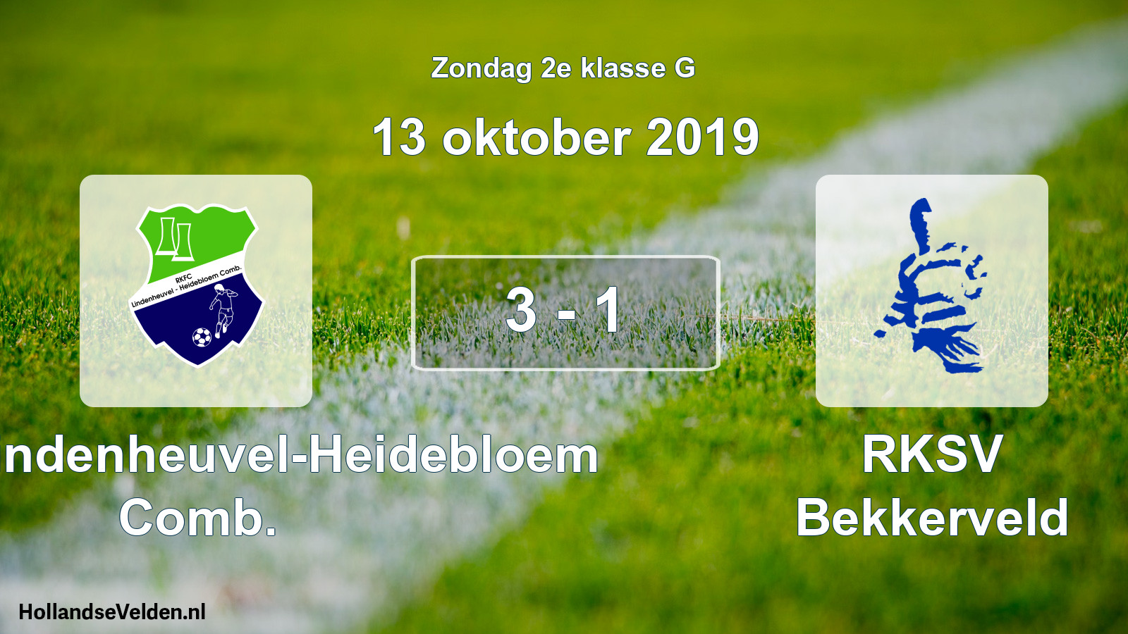 Total number of matches played: RKFC Lindenheuvel-Heidebloem Comb. - RKSV Bekkerveld 3 - 1 (13 October 2019)