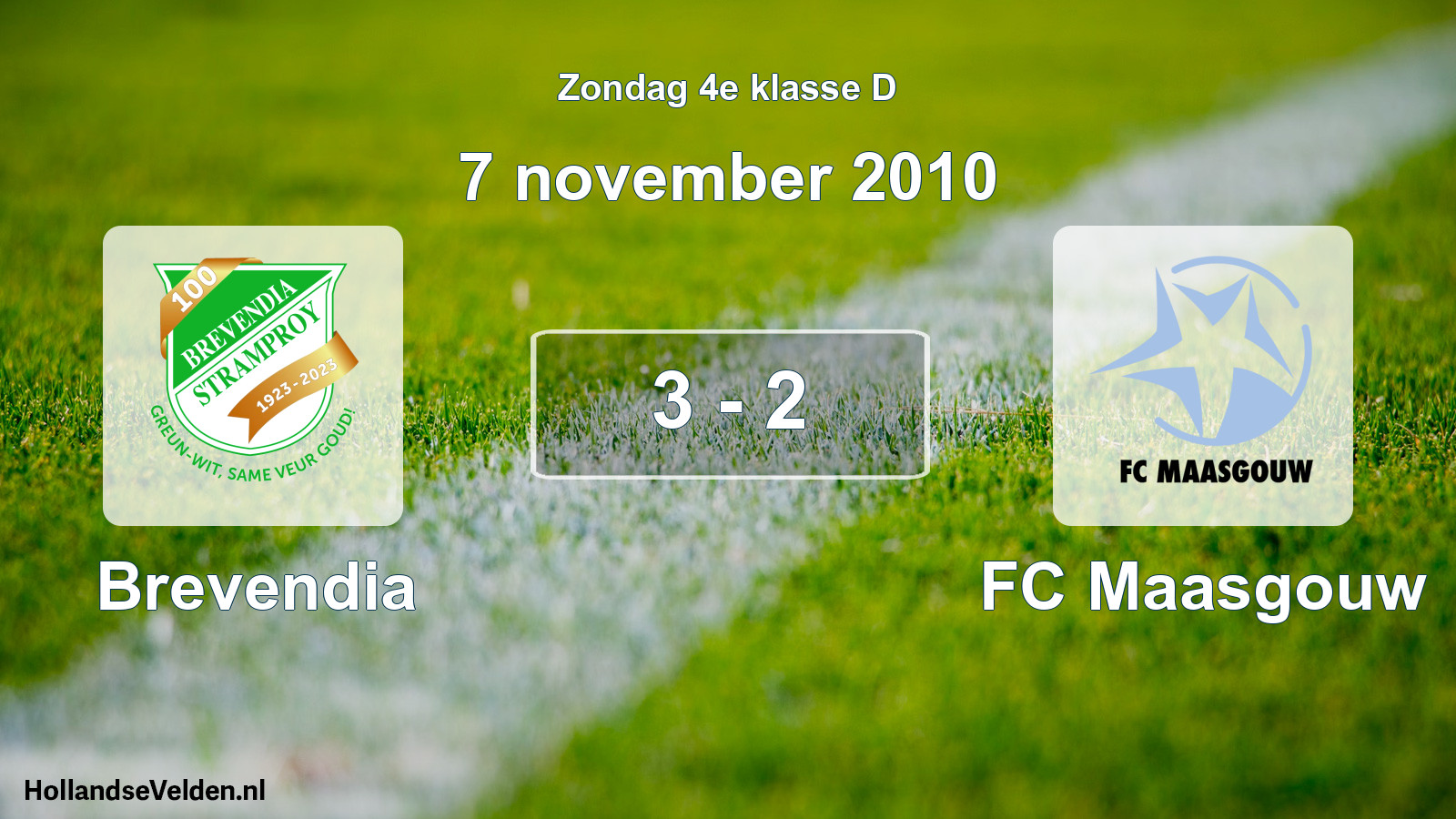 Total number of matches played: Brevendia - FC Maasgouw 3 - 2 (7 November 2010)