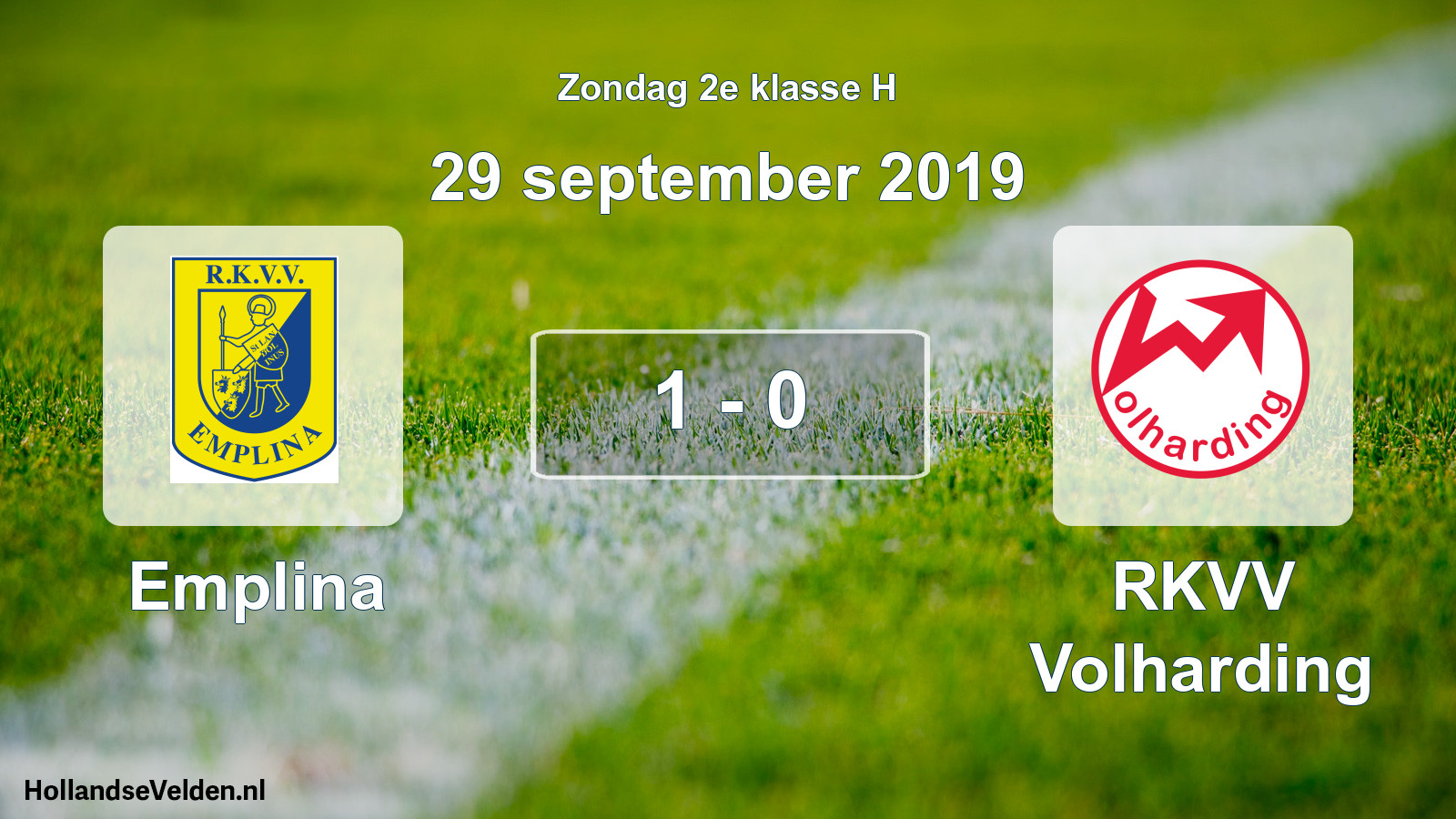 Total number of matches played: Emplina - RKVV Volharding 1 - 0 (29 September 2019)