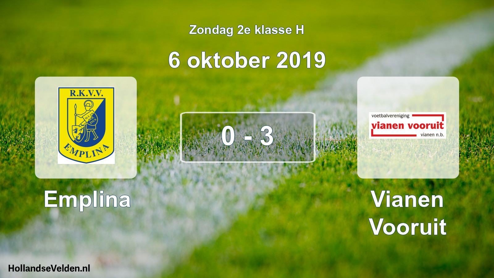 Total number of matches played: Emplina - Vianen Vooruit 0 - 3 (6 October 2019)