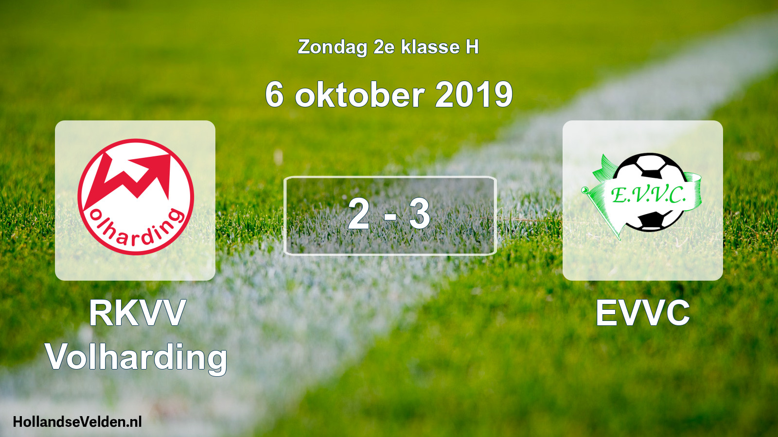 Total number of matches played: RKVV Volharding - EVVC 2 - 3 (6 October 2019)