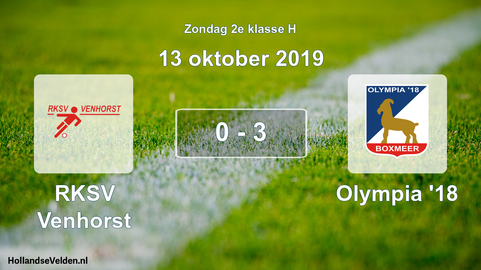 Total number of matches played: RKSV Venhorst - Olympia '18 0 - 3 (13 October 2019)