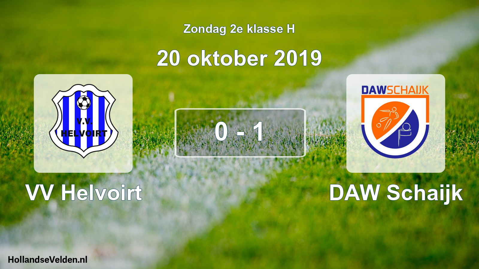 Total number of matches played: VV Helvoirt - DAW Schaijk 0 - 1 (20 October 2019)