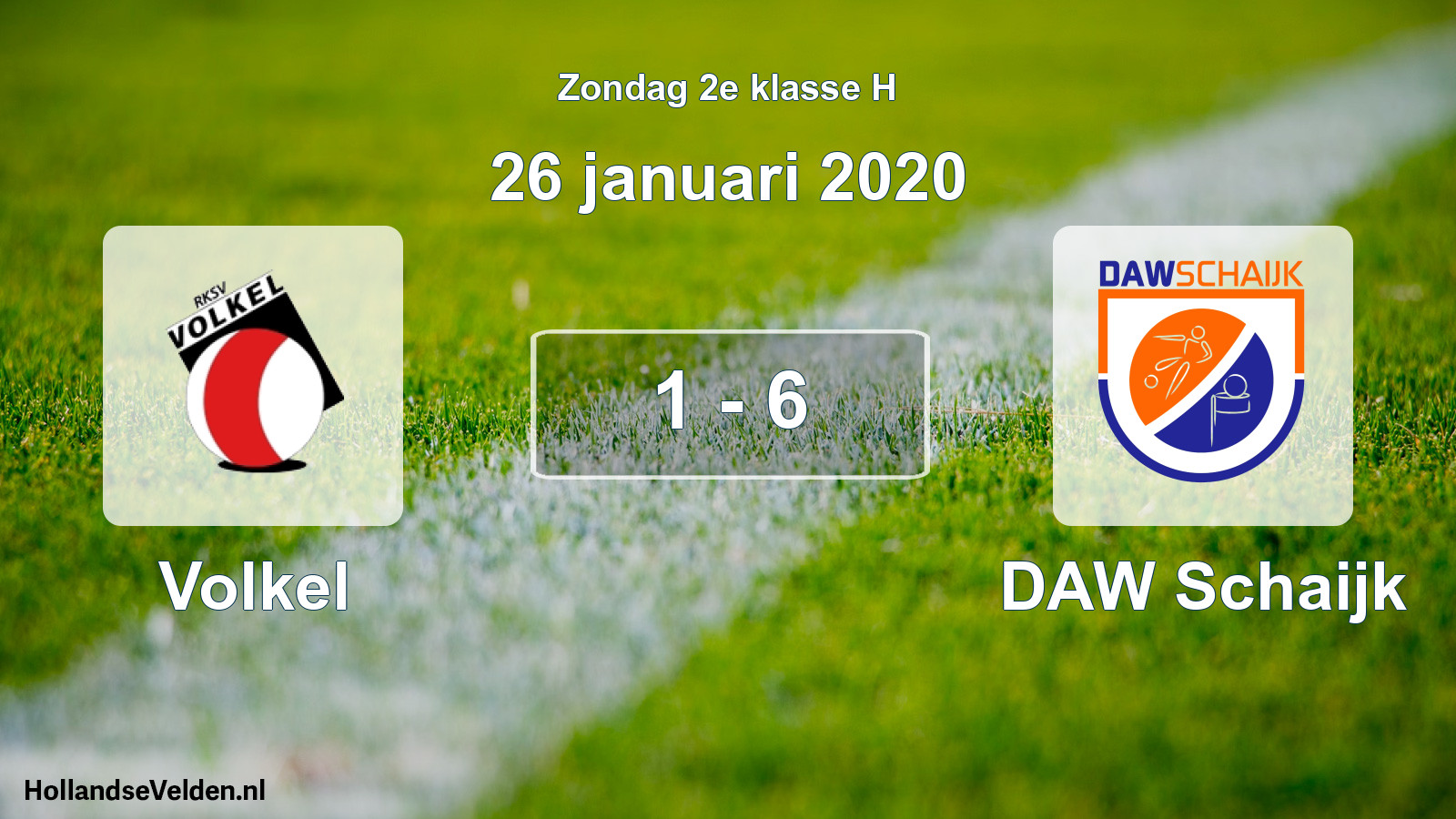 Total number of matches played: Volkel - DAW Schaijk 1 - 6 (26 January 2020)
