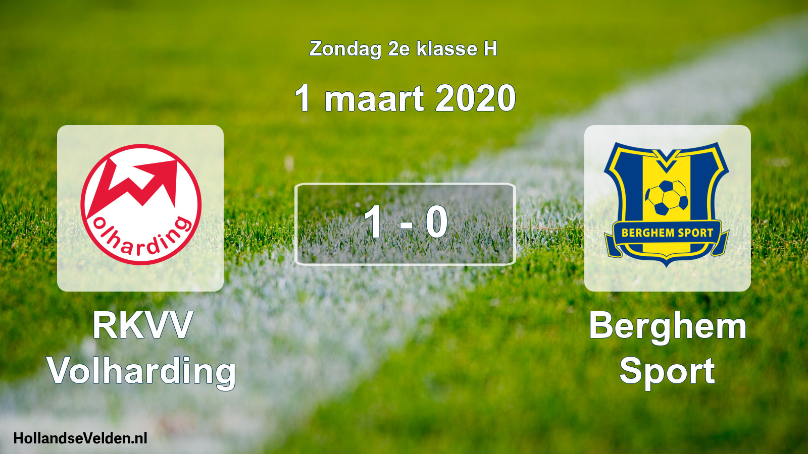 Total number of matches played: RKVV Volharding - Berghem Sport 1 - 0 (1 March 2020)