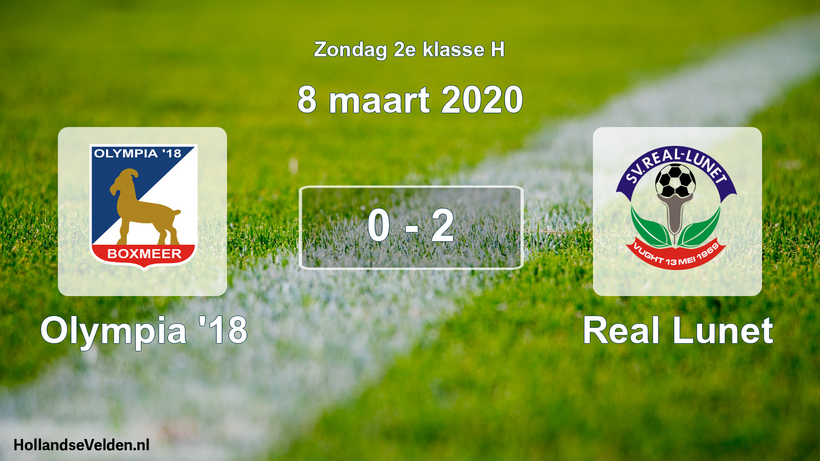 Gespeelde wedstrijd: Olympia '18 - Real Lunet 0 - 2 (8 maart 2020)