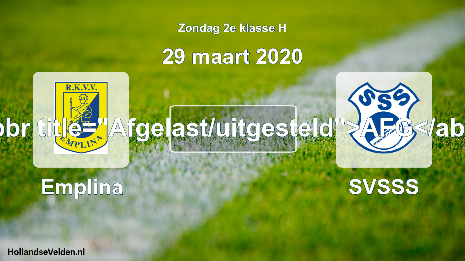 Scheduled Match: Emplina - SVSSS (29 March 2020)