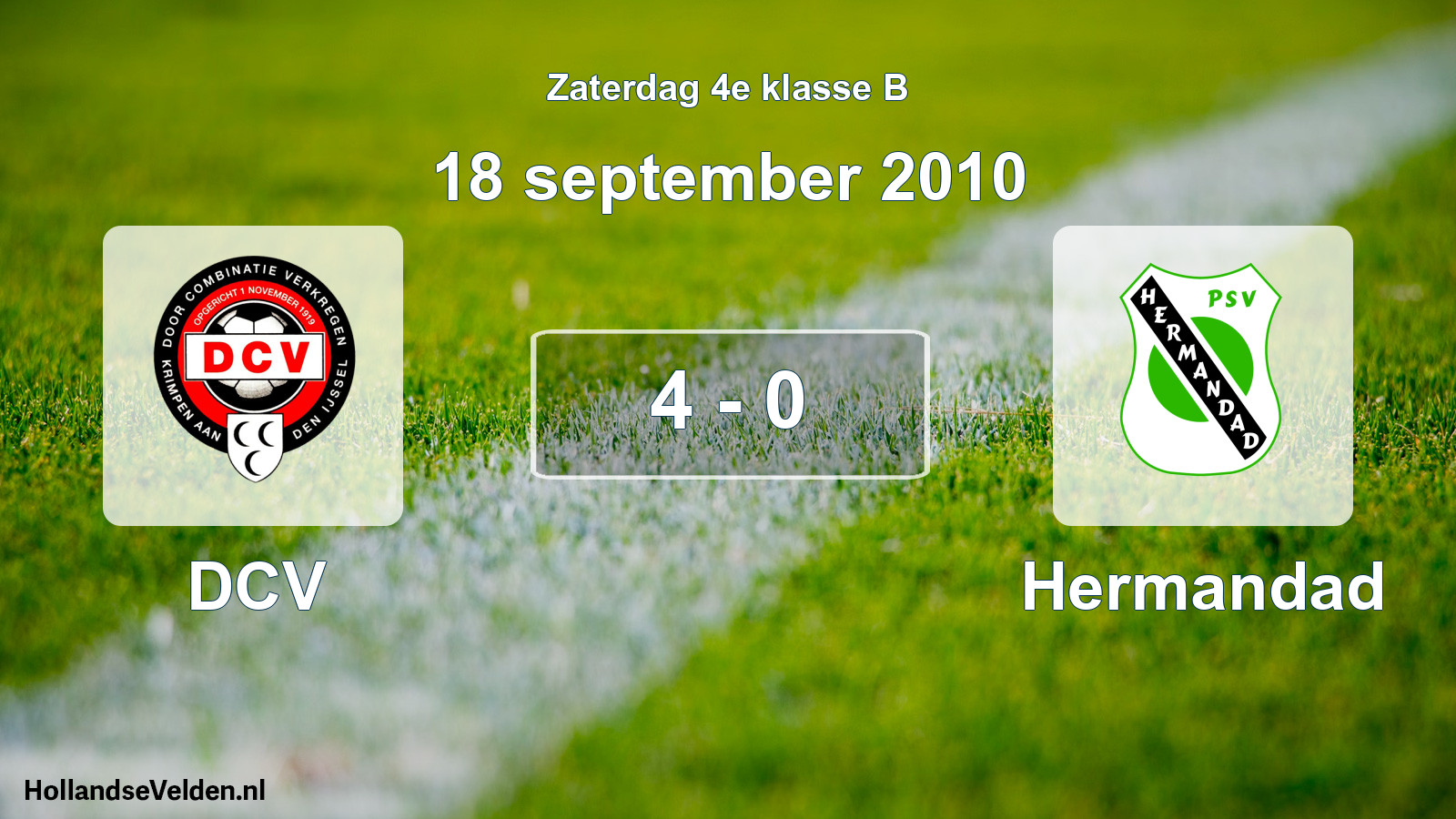 Total number of matches played: DCV - Hermandad 4 - 0 (18 September 2010)