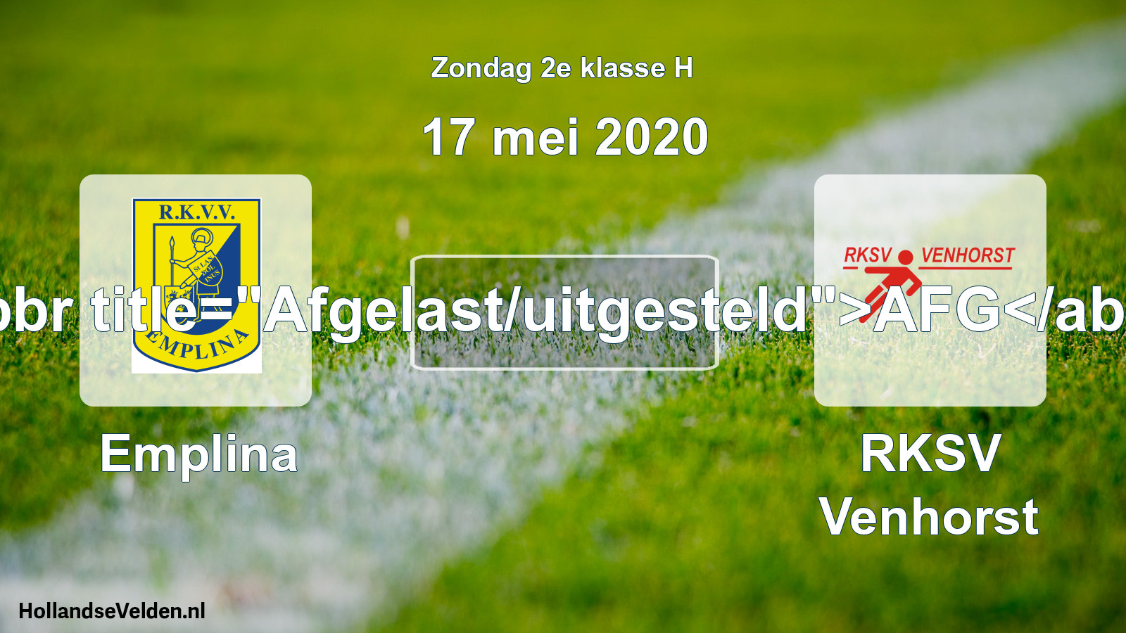 Scheduled Match: Emplina - RKSV Venhorst (17 May 2020)
