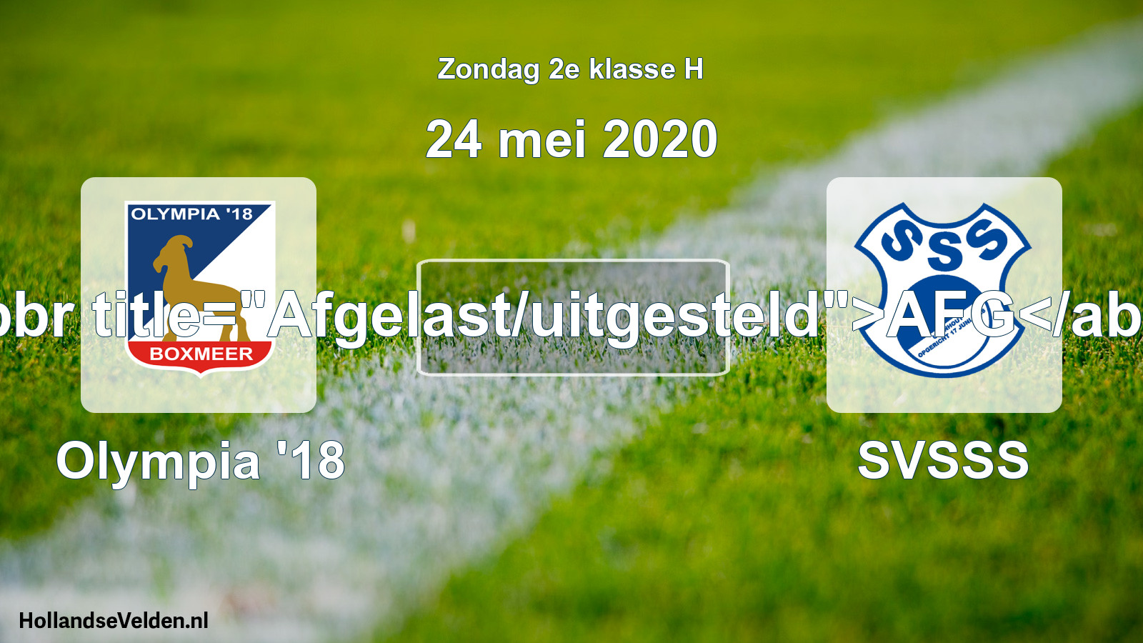 Scheduled Match: Olympia '18 - SVSSS (24 May 2020)