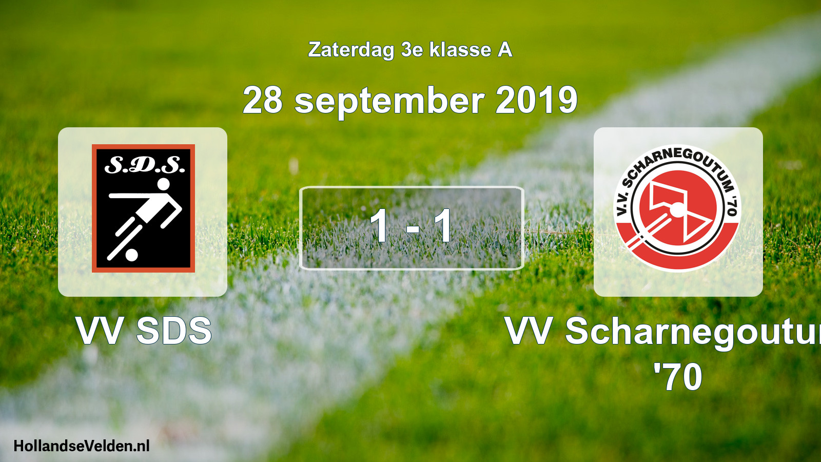 Total number of matches played: VV SDS - VV Scharnegoutum '70 1 - 1 (28 September 2019)