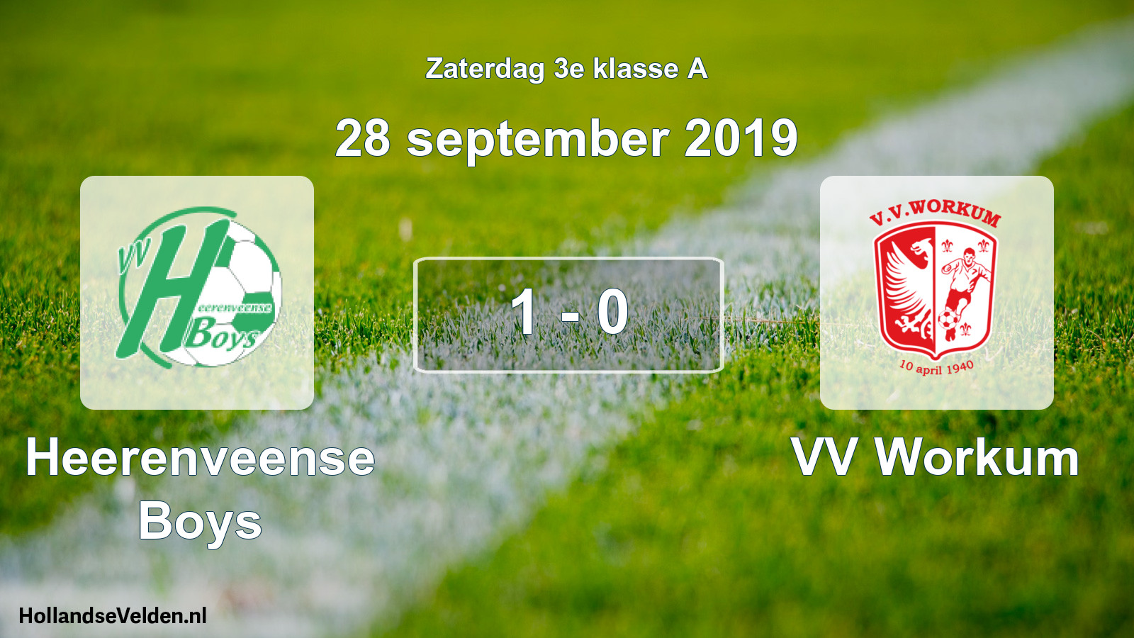 Total number of matches played: Heerenveense Boys - VV Workum 1 - 0 (28 September 2019)