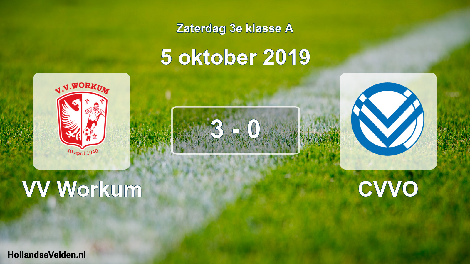 Total number of matches played: VV Workum - CVVO 3 - 0 (5 October 2019)