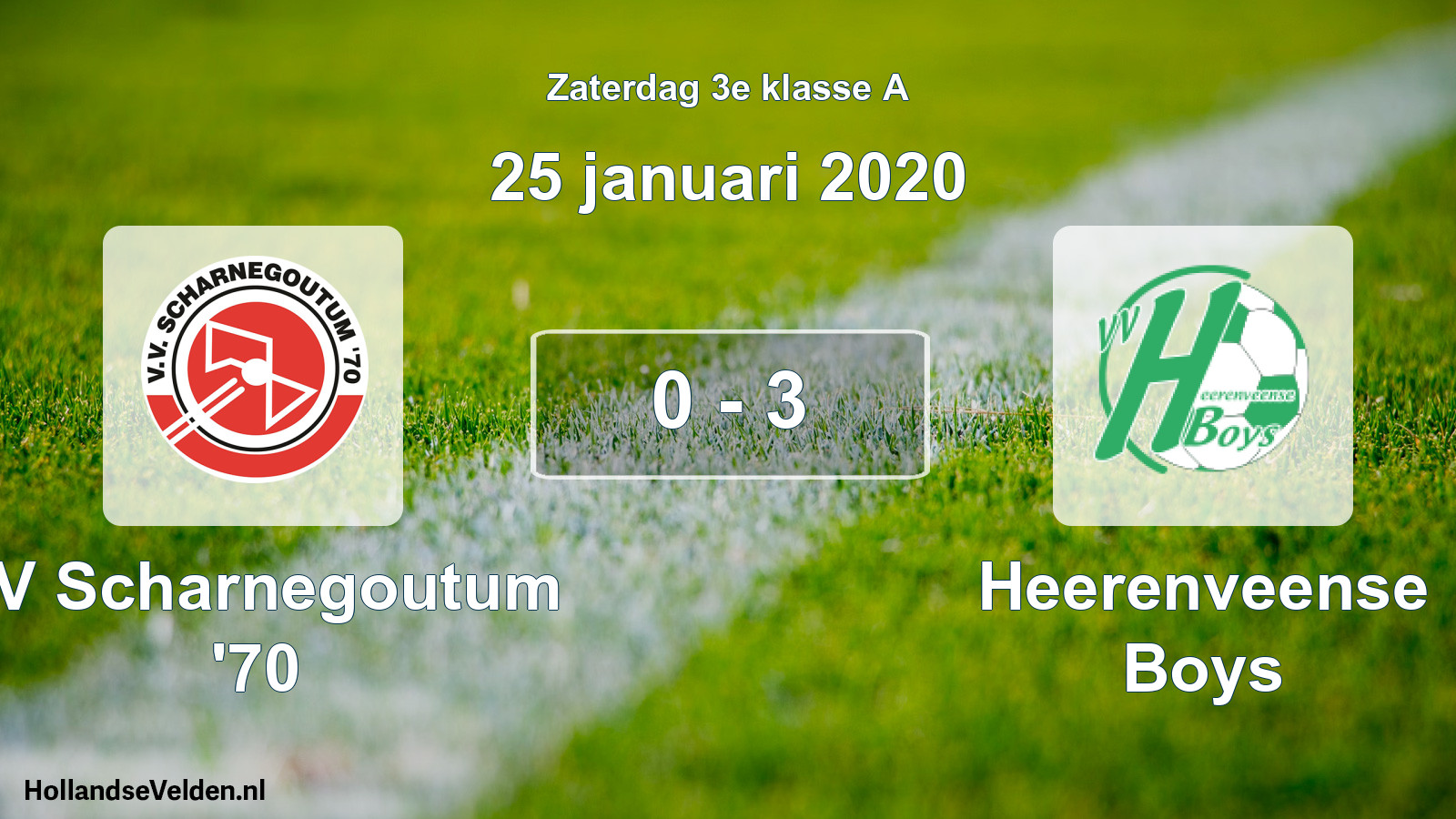 Total number of matches played: VV Scharnegoutum '70 - Heerenveense Boys 0 - 3 (25 January 2020)