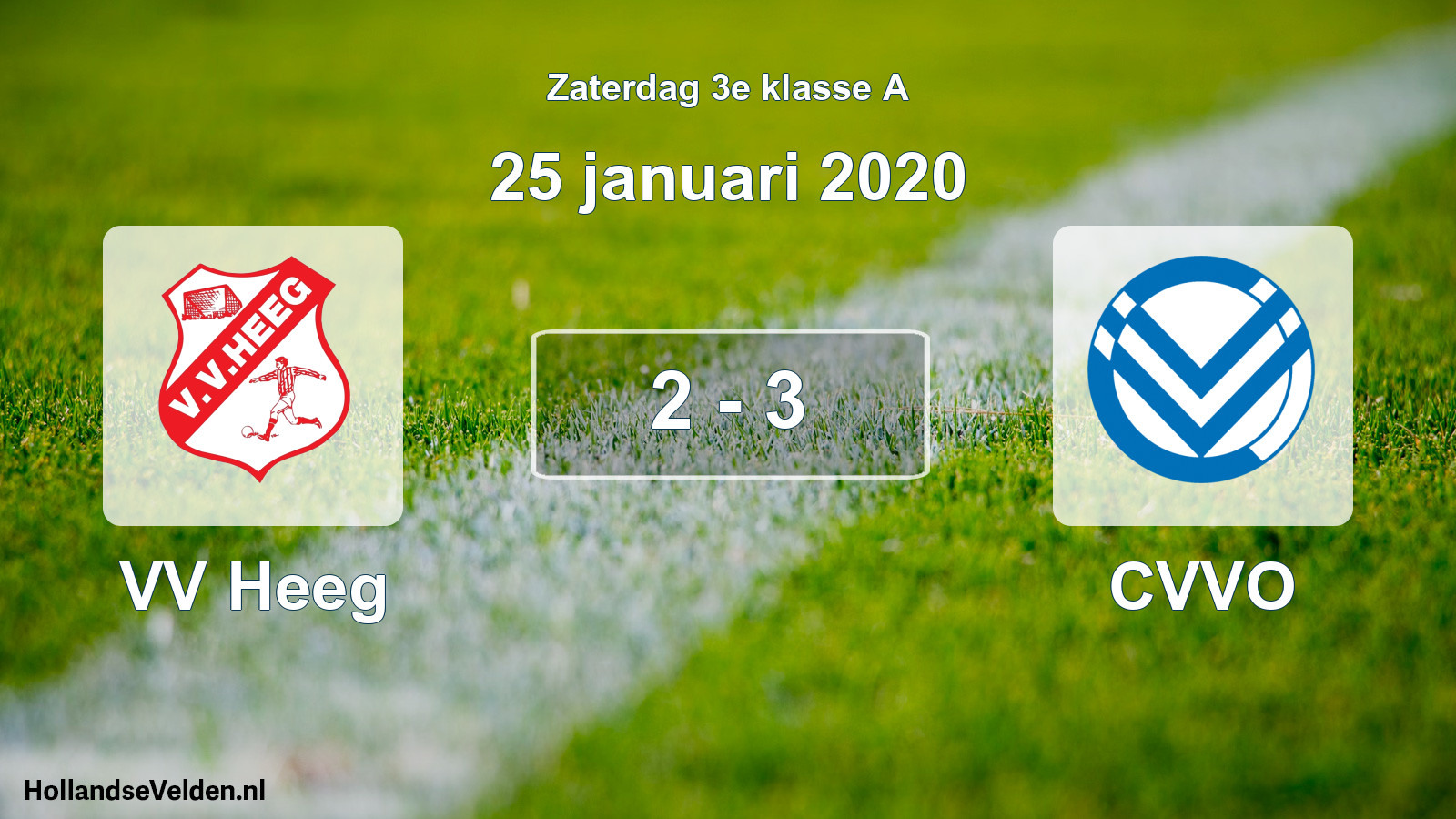 Total number of matches played: VV Heeg - CVVO 2 - 3 (25 January 2020)