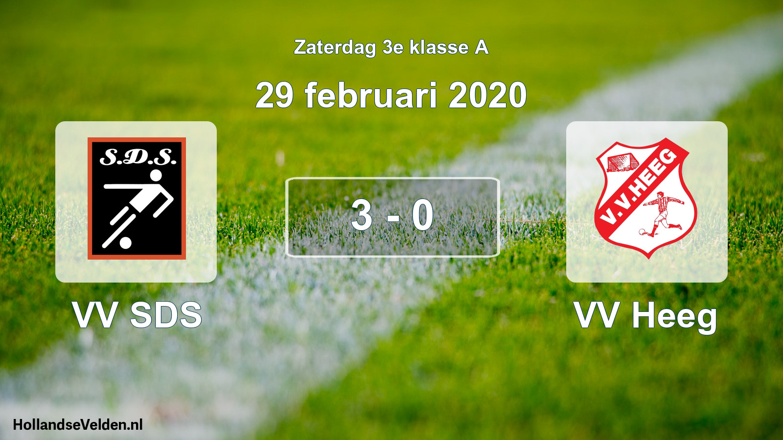 Total number of matches played: VV SDS - VV Heeg 3 - 0 (29 February 2020)