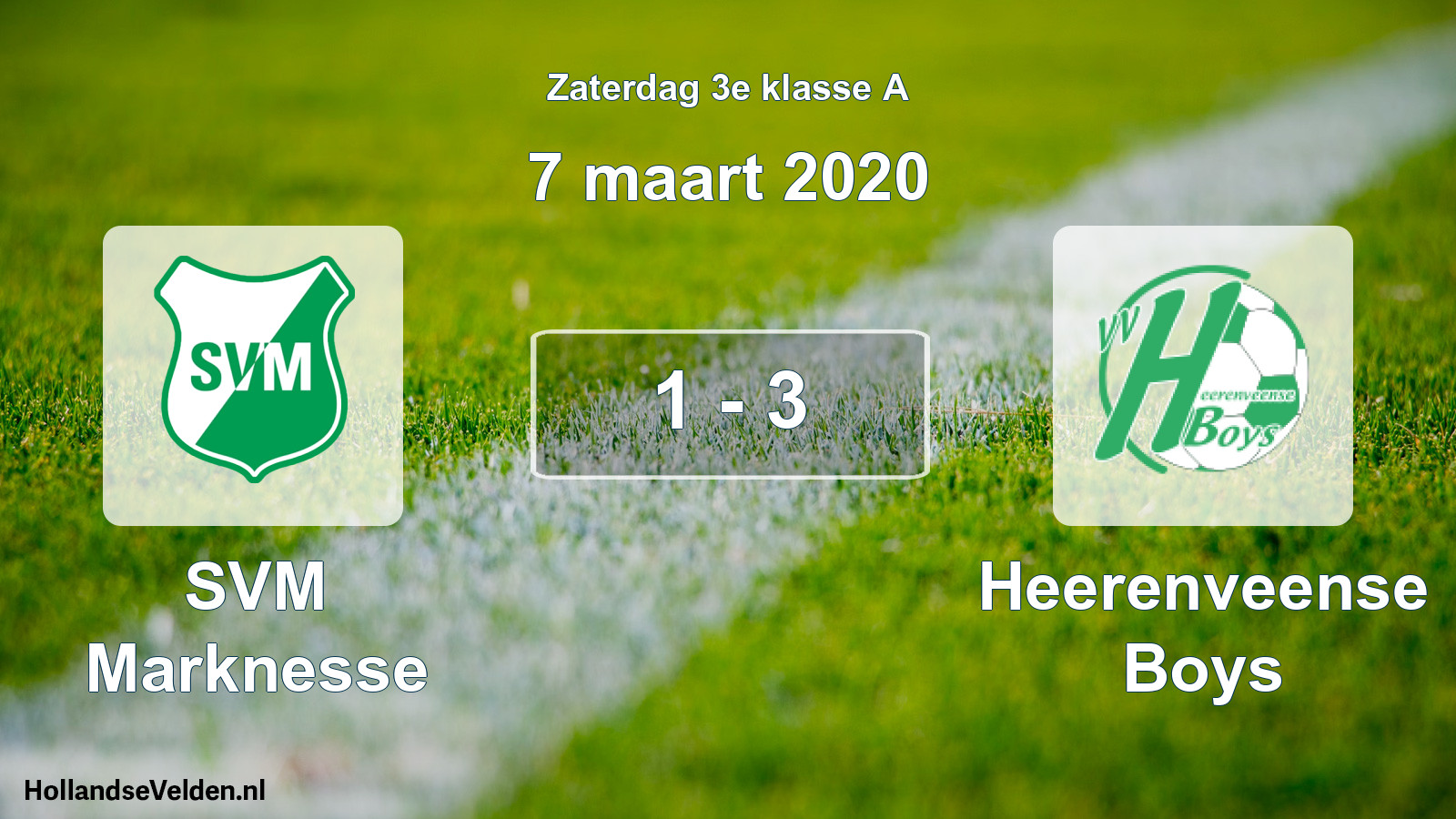Total number of matches played: SVM Marknesse - Heerenveense Boys 1 - 3 (7 March 2020)