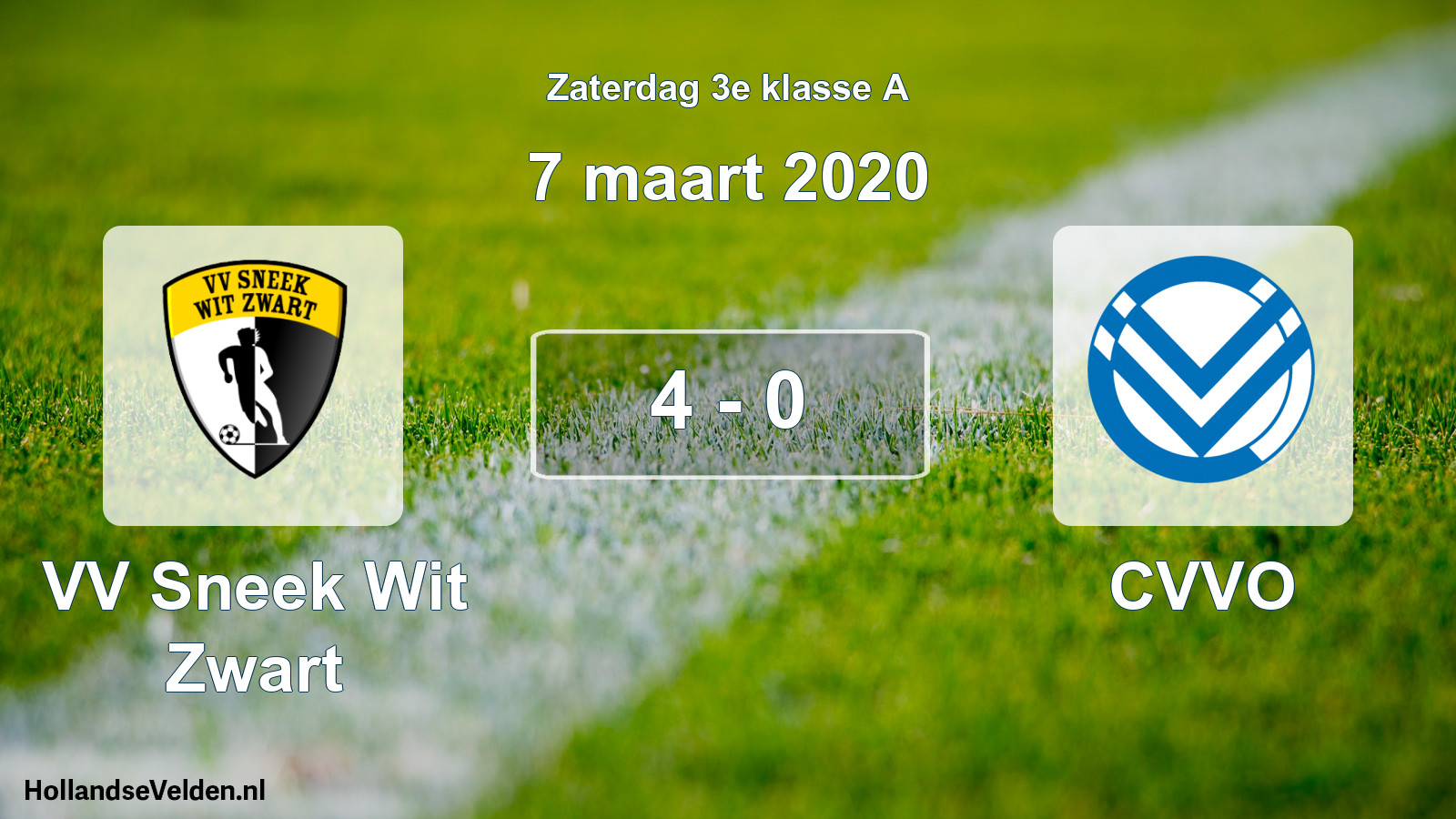Total number of matches played: VV Sneek Wit Zwart - CVVO 4 - 0 (7 March 2020)