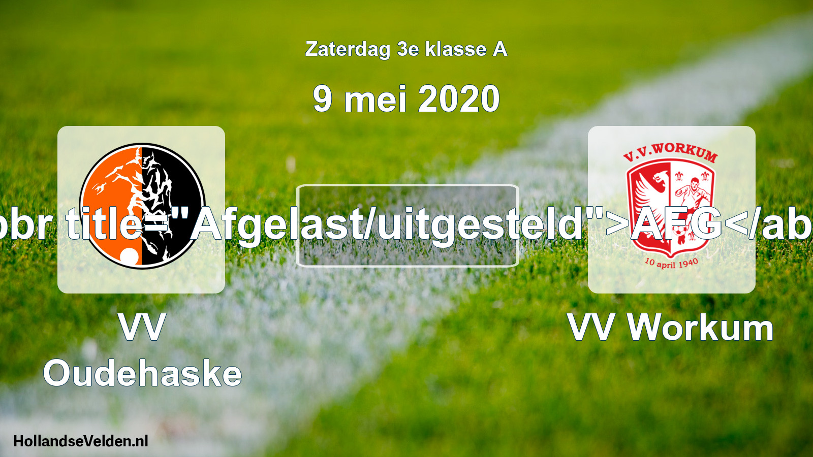 Scheduled Match: VV Oudehaske - VV Workum (9 May 2020)