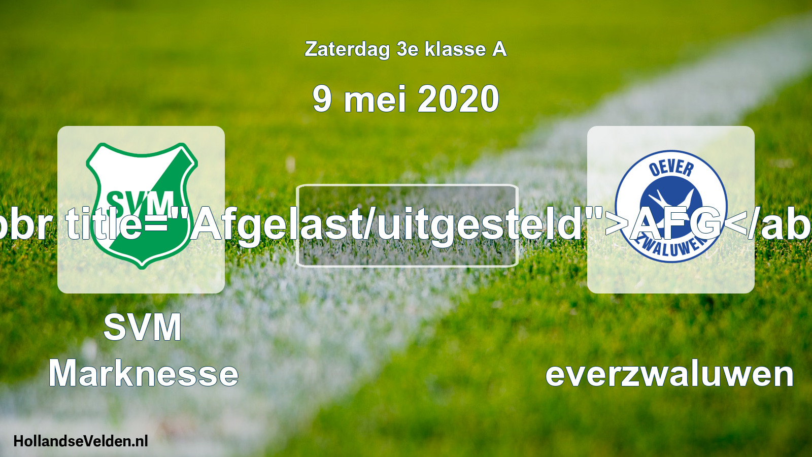Scheduled Match: SVM Marknesse - Oeverzwaluwen (9 May 2020)