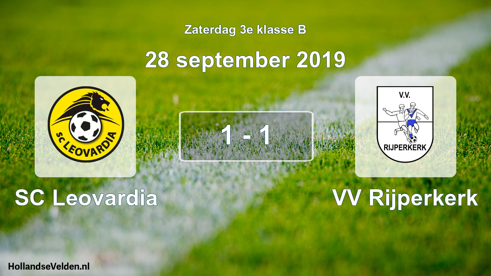 Total number of matches played: SC Leovardia - VV Rijperkerk 1 - 1 (28 September 2019)