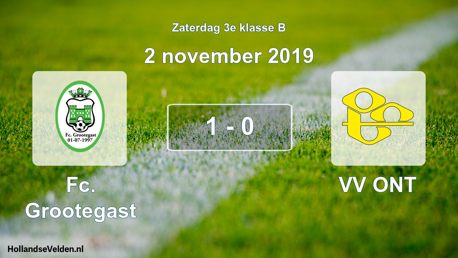 Total number of matches played: Fc. Grootegast - VV ONT 1 - 0 (2 November 2019)