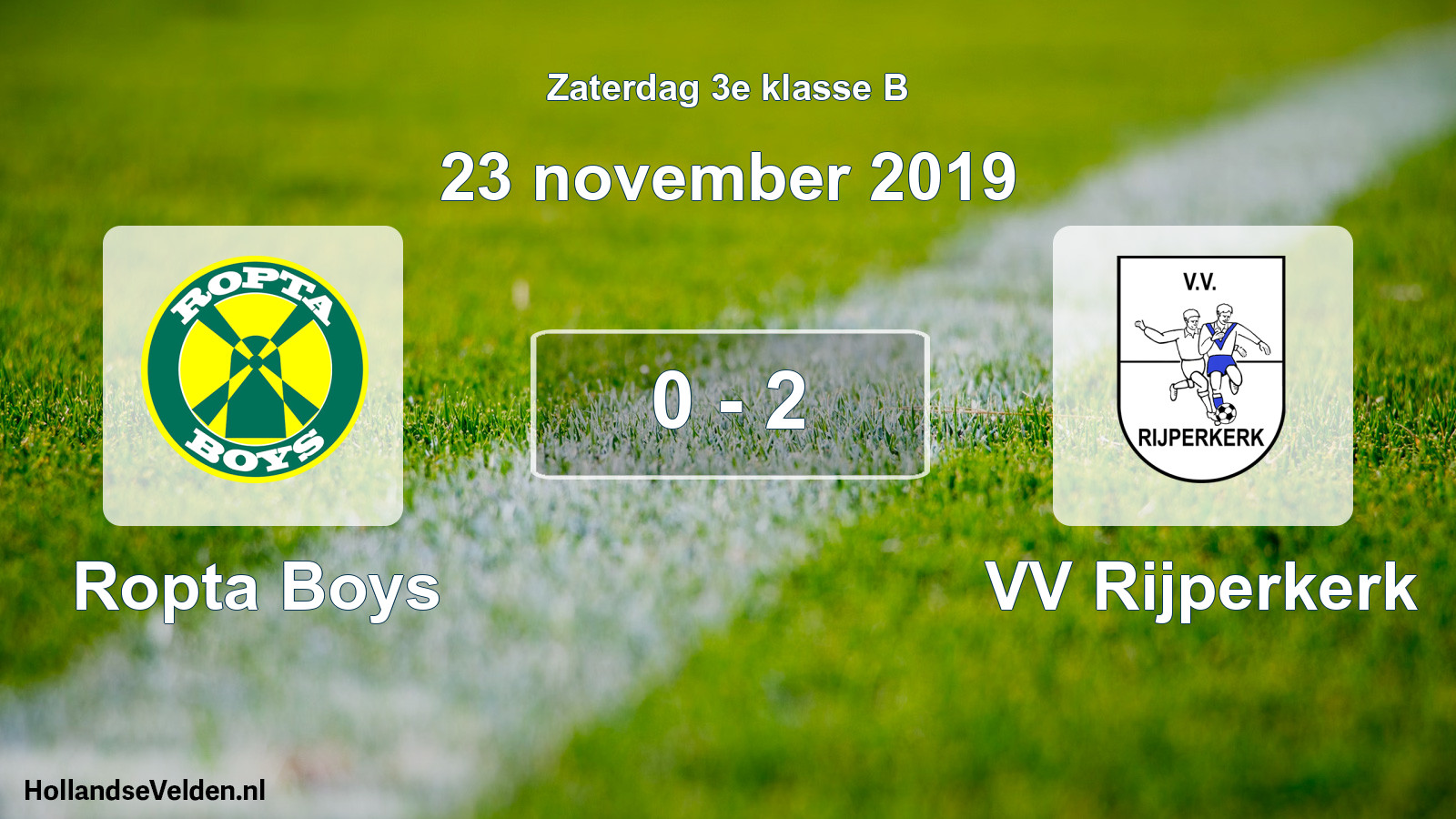 Total number of matches played: Ropta Boys - VV Rijperkerk 0 - 2 (23 November 2019)