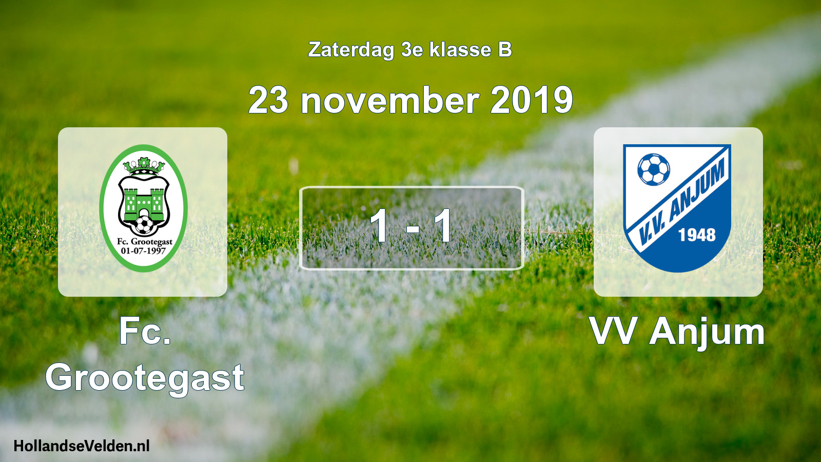 Total number of matches played: Fc. Grootegast - VV Anjum 1 - 1 (23 November 2019)