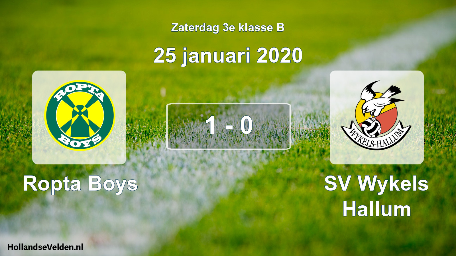 Total number of matches played: Ropta Boys - SV Wykels Hallum 1 - 0 (25 January 2020)