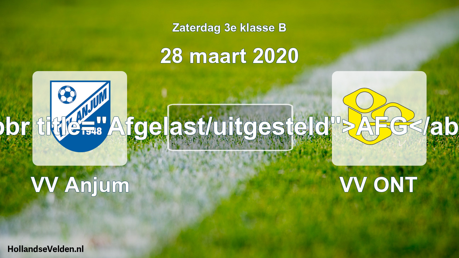 Scheduled Match: VV Anjum - VV ONT (28 March 2020)