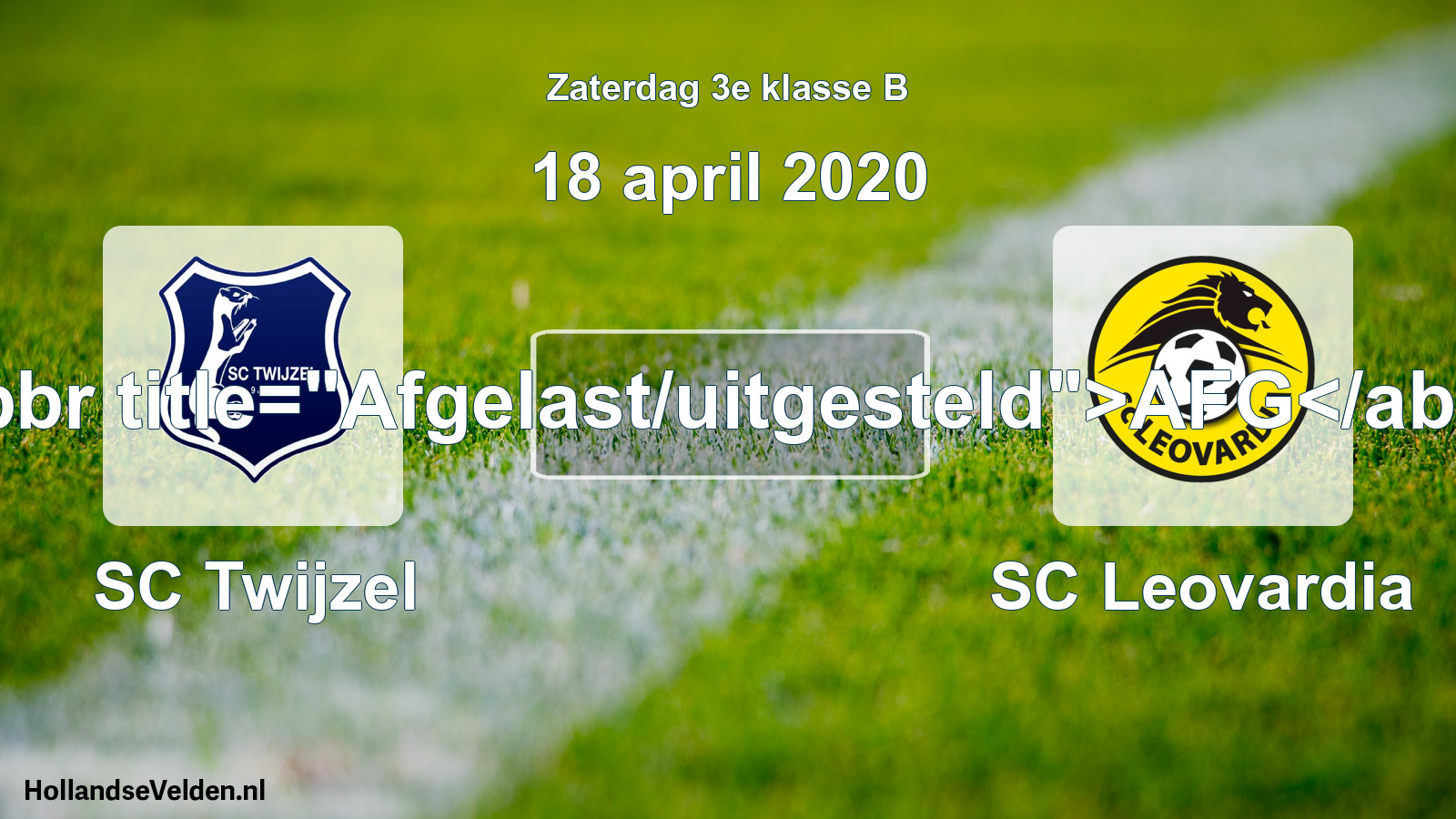 Scheduled Match: SC Twijzel - SC Leovardia (18 April 2020)