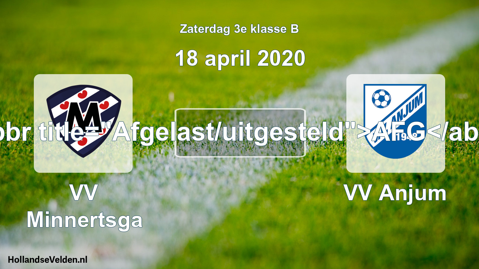 Scheduled Match: VV Minnertsga - VV Anjum (18 April 2020)