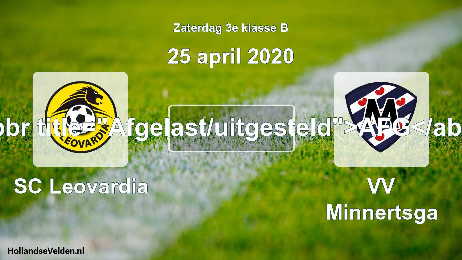Scheduled Match: SC Leovardia - VV Minnertsga (25 April 2020)
