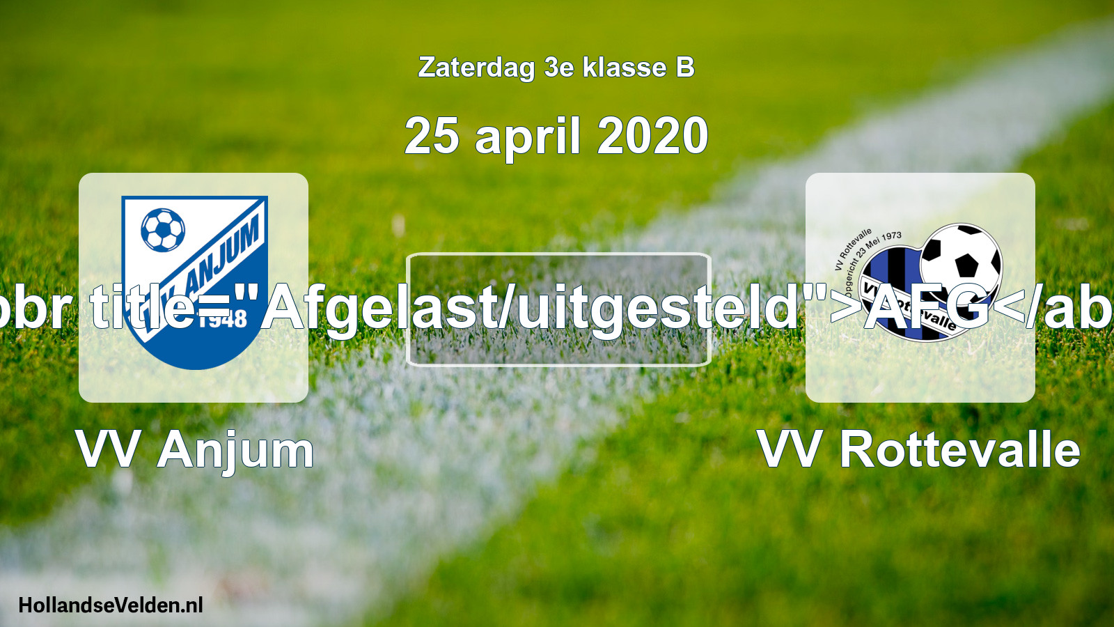 Scheduled Match: VV Anjum - VV Rottevalle (25 April 2020)