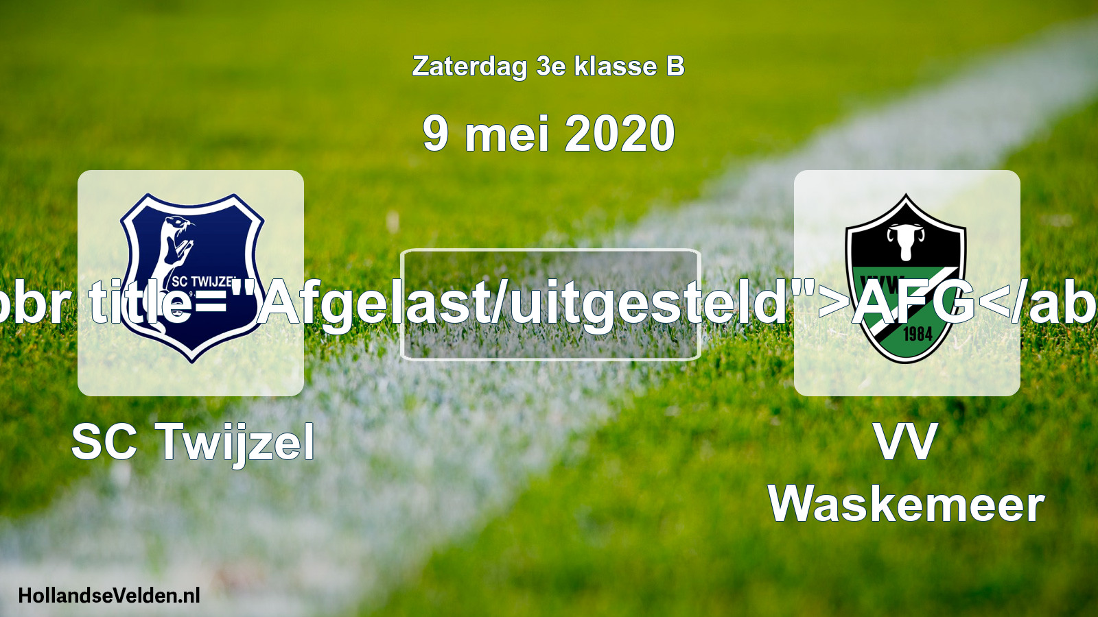 Scheduled Match: SC Twijzel - VV Waskemeer (9 May 2020)