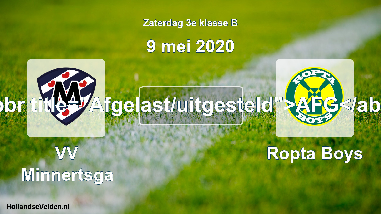 Scheduled Match: VV Minnertsga - Ropta Boys (9 May 2020)