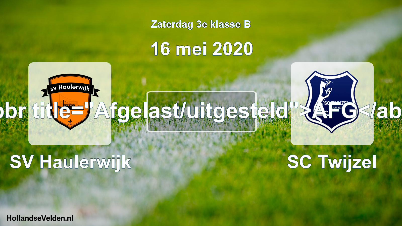 Scheduled Match: SV Haulerwijk - SC Twijzel (16 May 2020)