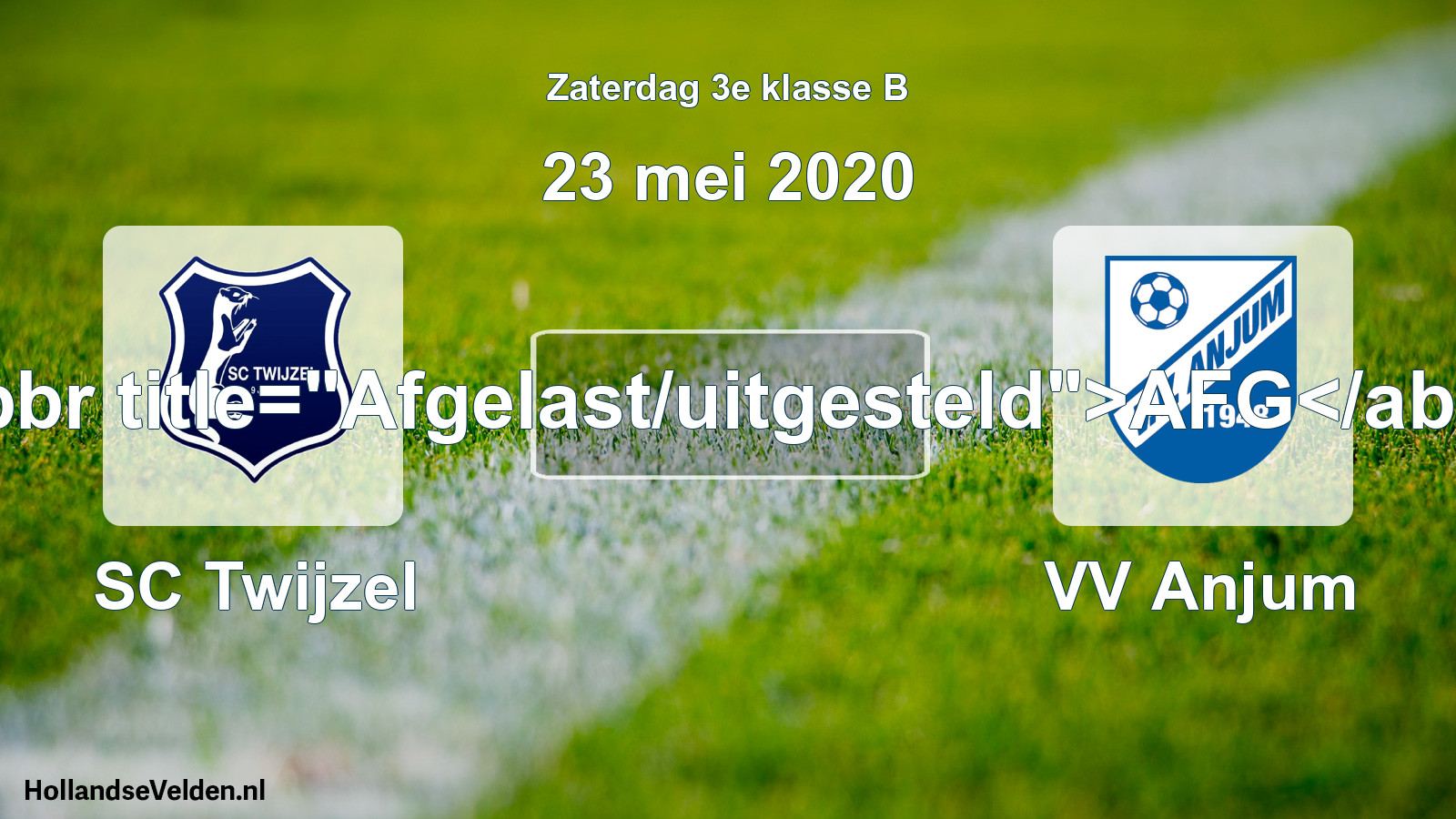 Scheduled Match: SC Twijzel - VV Anjum (23 May 2020)