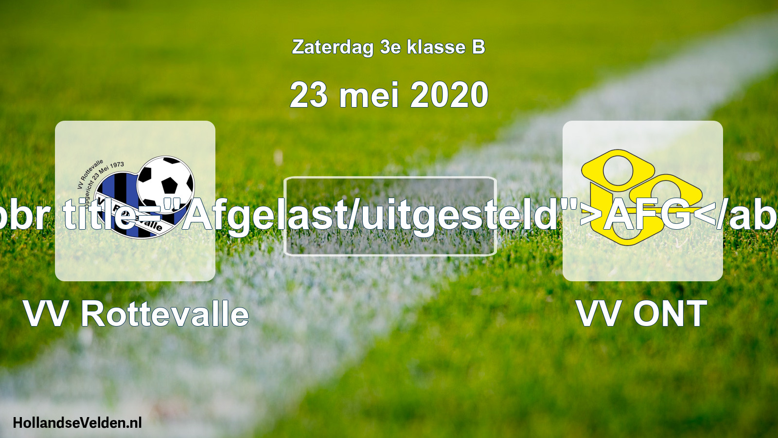 Scheduled Match: VV Rottevalle - VV ONT (23 May 2020)