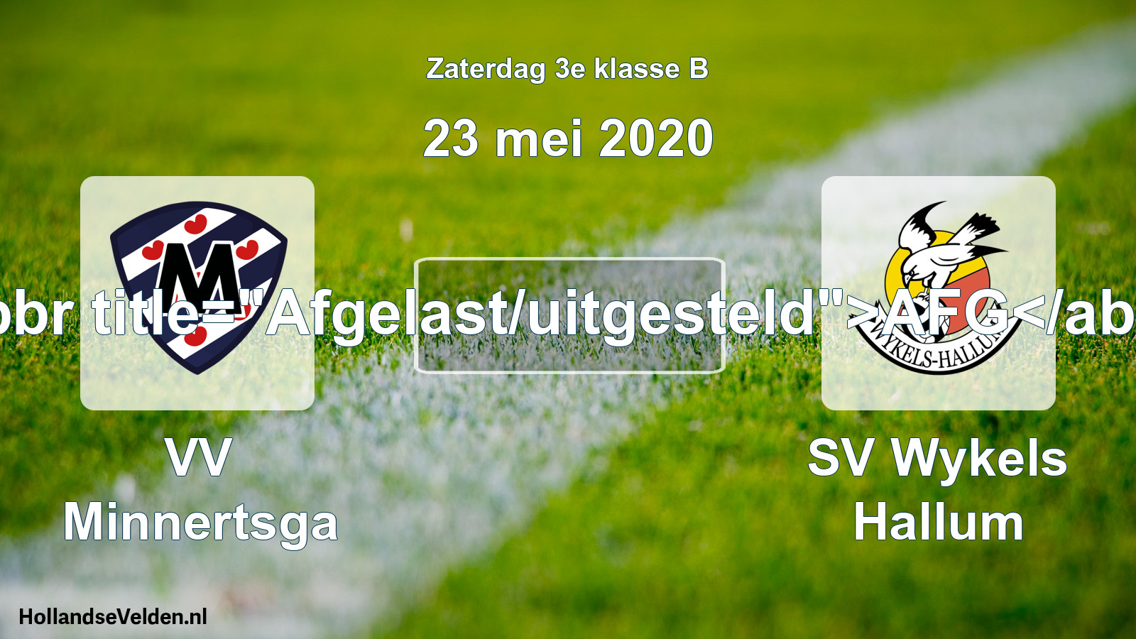 Scheduled Match: VV Minnertsga - SV Wykels Hallum (23 May 2020)