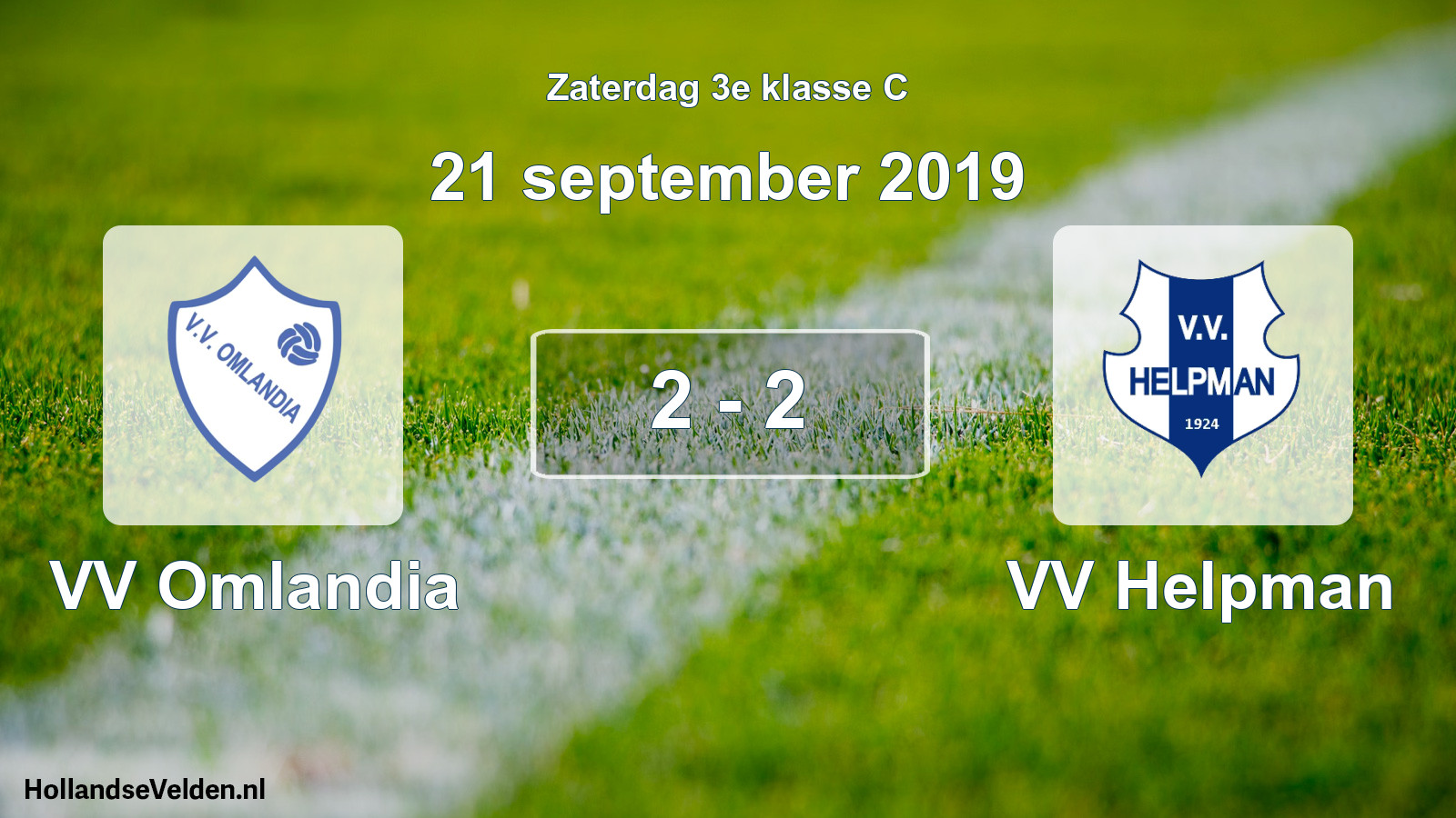 Total number of matches played: VV Omlandia - VV Helpman 2 - 2 (21 September 2019)