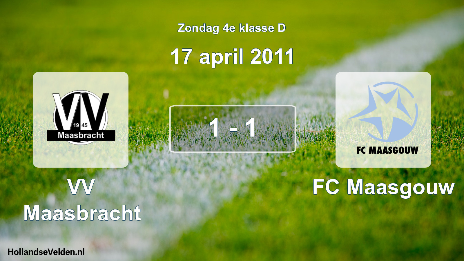 Total number of matches played: VV Maasbracht - FC Maasgouw 1 - 1 (17 April 2011)