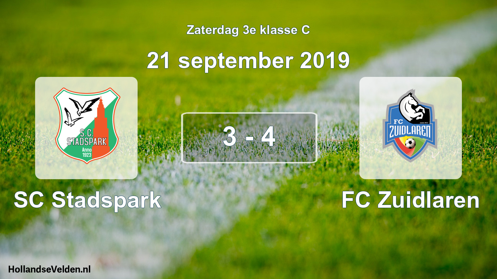 Total number of matches played: SC Stadspark - FC Zuidlaren 3 - 4 (21 September 2019)